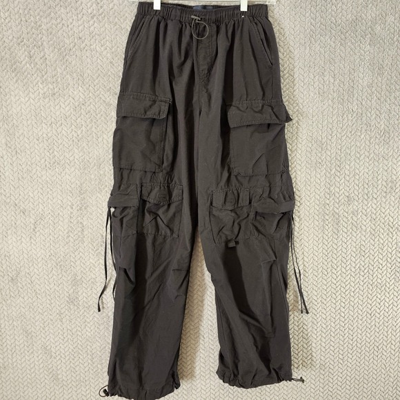 Aeropostale Other - Aeropostale Black Parachute Cargo Pants XS 25" Elastic Waist Baggy Relaxed Fit